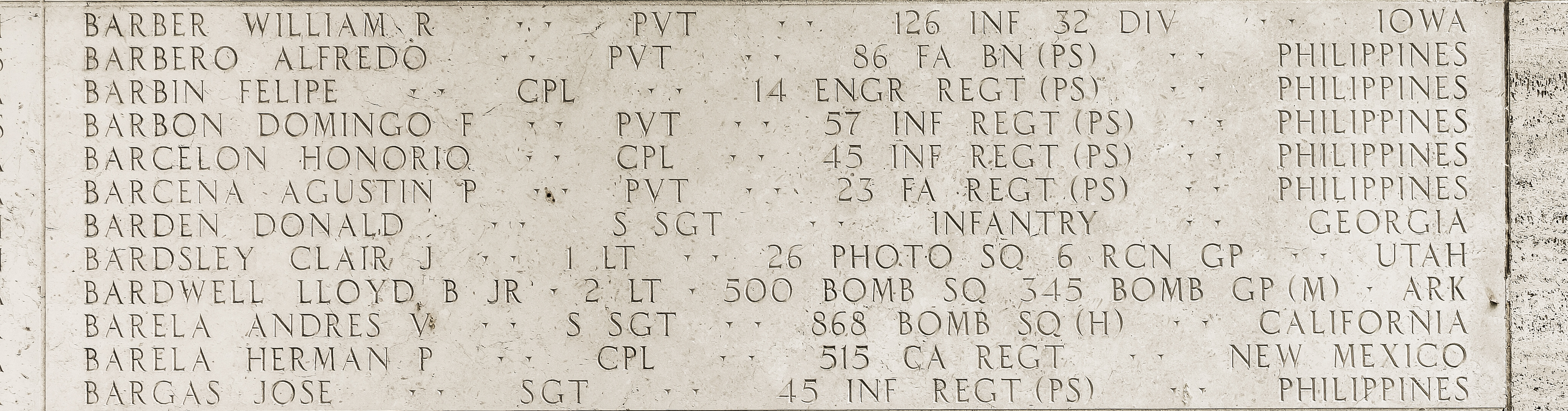 Lloyd B. Bardwell, Second Lieutenant